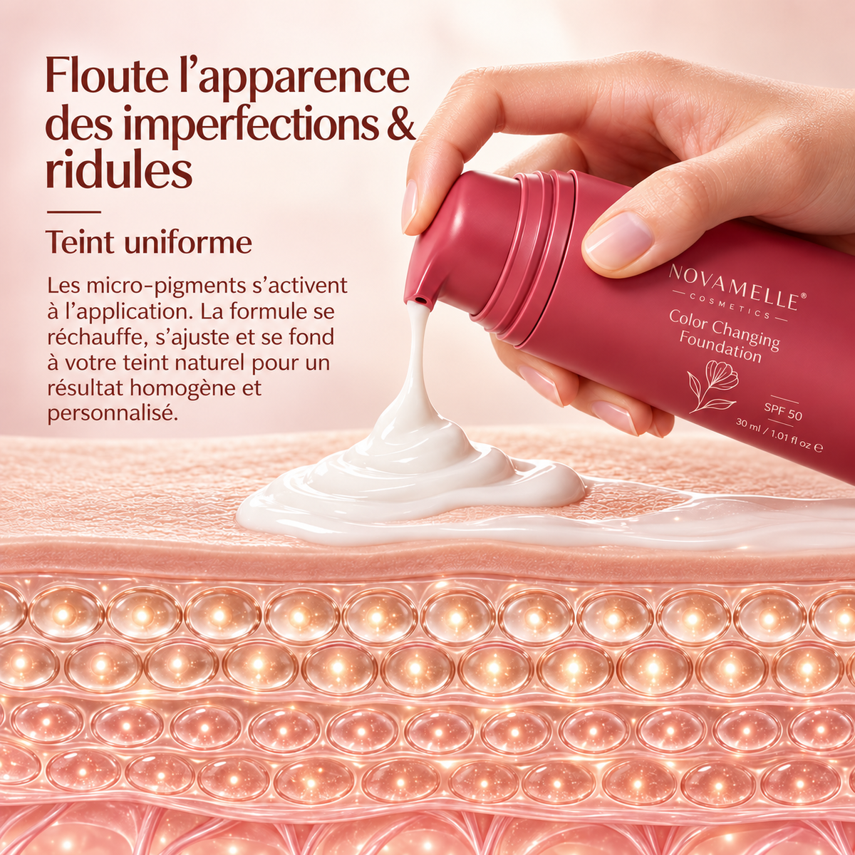 Novamelle Color Changing Foundation – fine-lines – FR